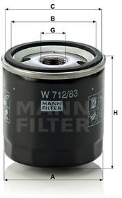 MANN-FILTER W712/83 pre vozidlá DAIHATSU, LEXUS, LOTUS, MINI, TOYOTA, VW
