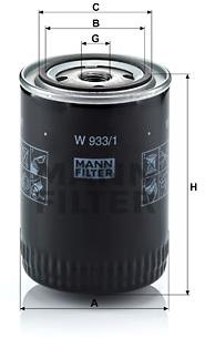 MANN-FILTER W933/1 pre vozidlá FORD, NISSAN