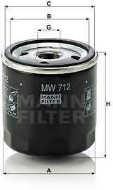 MANN-FILTER MW712 pre vozidlá BMW MOTORCYCLES