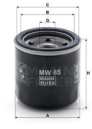 MANN-FILTER MW65 pre vozidlá BIMOTA MOTORCYCLES; CAGIVA MOTORCYCLES; KAWASAKI MOTORCYCLES; SACHS MOT