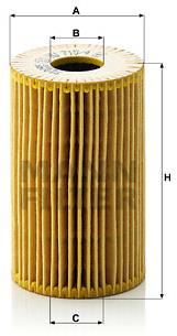 MANN-FILTER HU715/4x pre vozidlá BERTONE, BMW