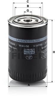 MANN-FILTER W940/50 pre vozidlá AUDI, VW