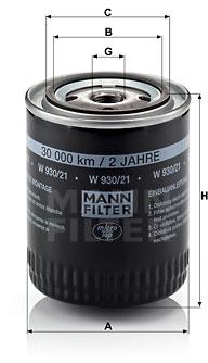 MANN-FILTER W930/21 pre vozidlá AUDI, ŠKODA, VW