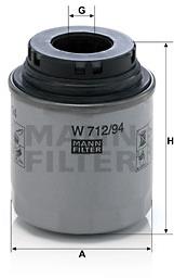 MANN-FILTER W712/94 pre vozidlá AUDI, SEAT, ŠKODA, VW