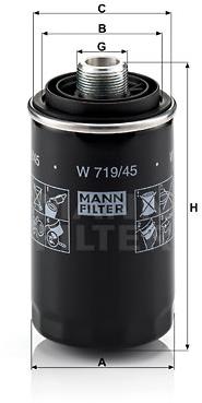 MANN-FILTER W719/45 pre vozidlá AUDI, SEAT, ŠKODA, VW