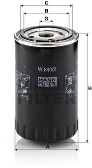 MANN-FILTER W840/2 pre vozidlá AUDI, FORD, SEAT, VW