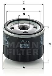 MANN-FILTER W77 pre vozidlá ALPINE, FIAT, MASERATI, RENAULT