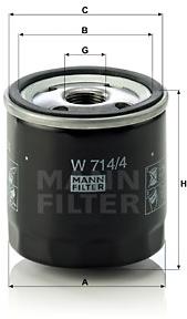 MANN-FILTER W714/4 pre vozidlá ALFA ROMEO, FIAT, LANCIA