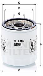 MANN-FILTER W7030 pre vozidlá ALFA ROMEO, DODGE, FIAT, CHRYSLER, JEEP, LANCIA
