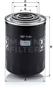 MANN-FILTER WP1144 pre vozidlá ALFA ROMEO, CITROËN, FIAT, LANCIA, OPEL, PEUGEOT, RENAULT