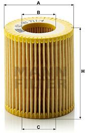 MANN-FILTER HU711/4x pre vozidlá ALFA ROMEO, CADILLAC, FIAT, OPEL, SAAB, SUZUKI