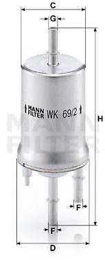 MANN-FILTER WK69/2 pro vozy AUDI;SEAT;SKODA;VW