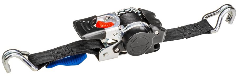 Columbus McKinnon Upínací popruh samonavíjací, 25 mm, 300 kg, dvojité háky, 3 m