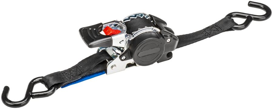 Columbus McKinnon Upínací popruh samonavíjací, 25 mm, 300 kg, S-háky, 3 m