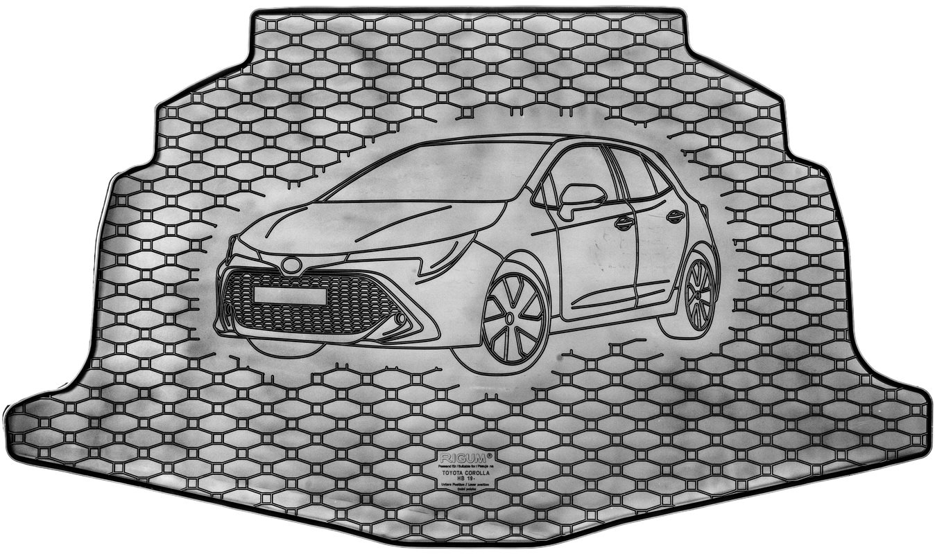 ACI TOYOTA Corolla HB/Kombi 18 – gumová vložka do kufra s ilustráciou vozidla čierna (HB, dolná poloha)