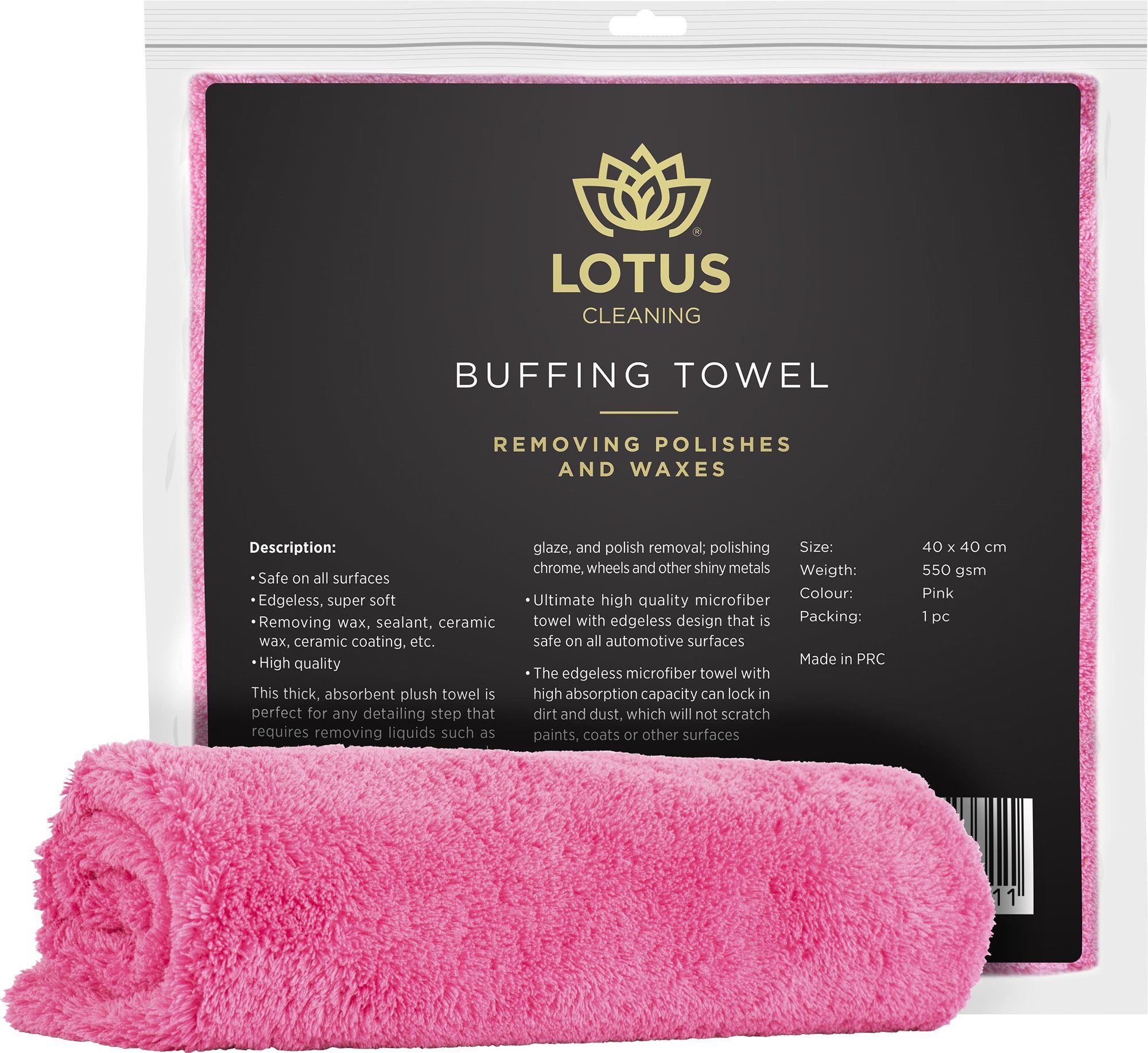 Lotus Pink Buffing Towel 550 gsm