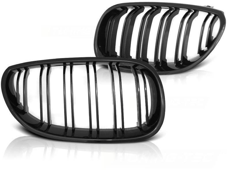 UNI Predná maska ľadvinky Double-line BMW 5 E60/61 2003 – 2010 čierna