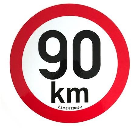 ACI Obmedzenie rýchlosti 90 km retroreflexný priemer 200 mm (na prívesy)