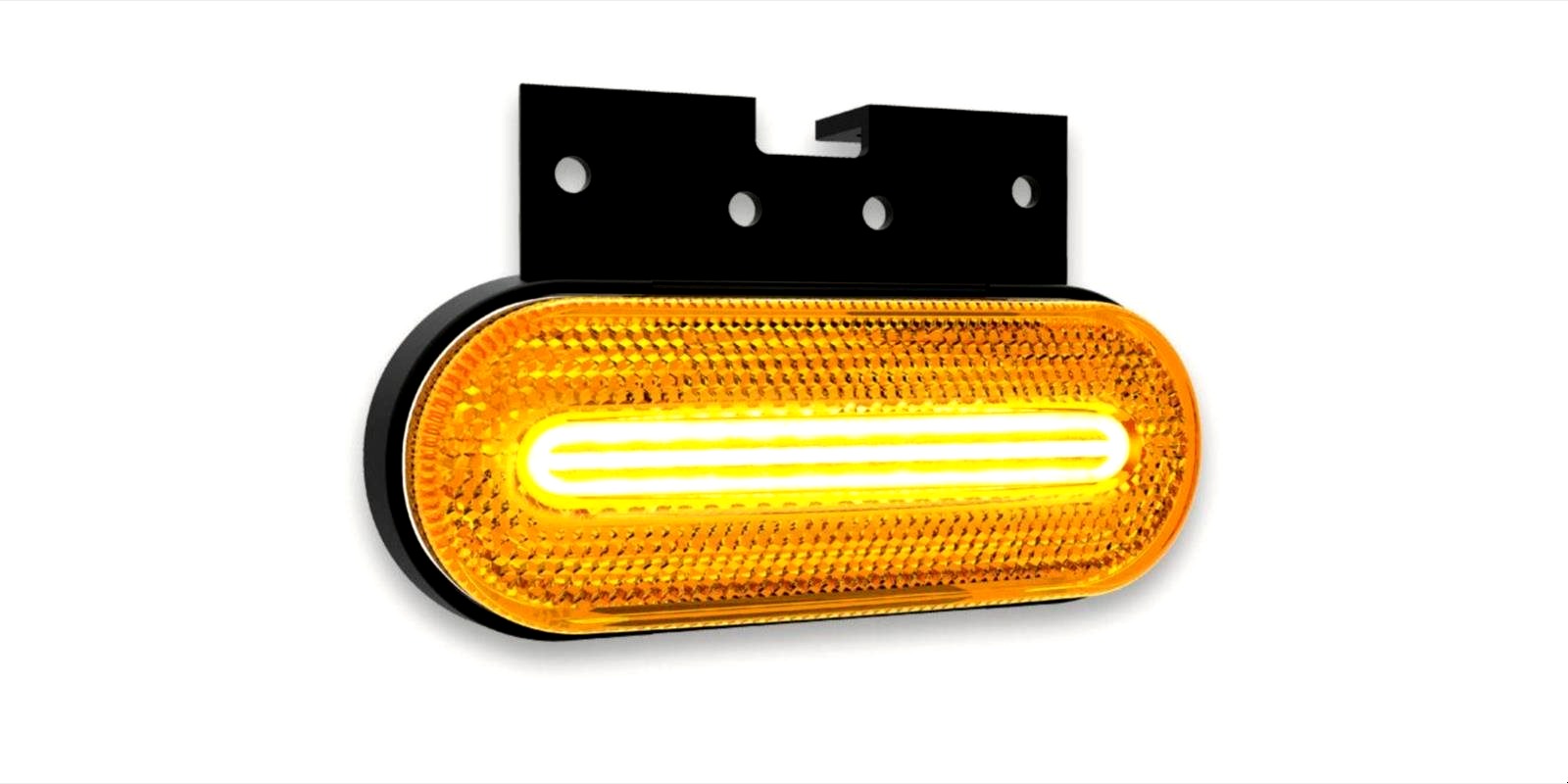 ACI Pozičné svetlo LED oválne oranžové (124 × 75 mm) s odrazkou, s držiakom v hornej časti