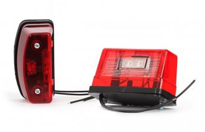 ACI Zadné Pozičné svetlo s osvetlením ŠPZ LED červené veľké WAS 247 (12 – 24 V)