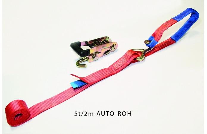 ACI Upínacie popruhy na prichytenie vozidiel za ráfiky (50 mm, 2 m, 5 t, račňa + otočný hák, hák + oko)