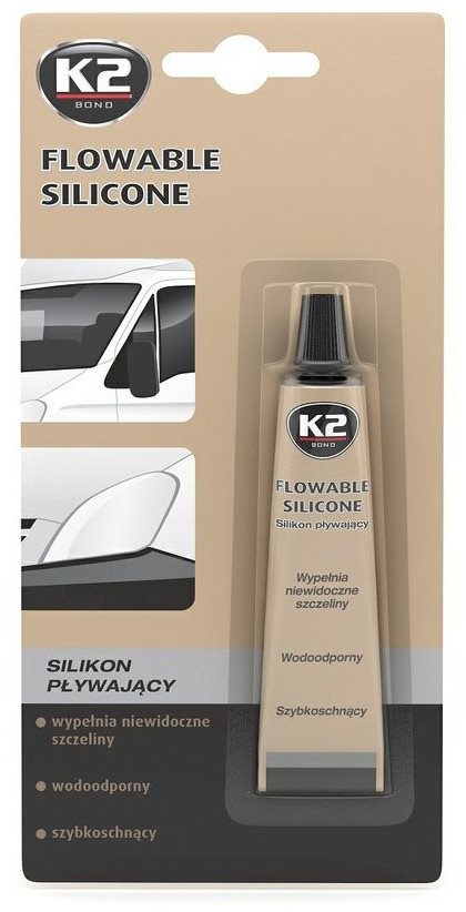 K2 FLOWABLE SILICONE 21 g – silikónové tesnenie autoskiel a reflektorov