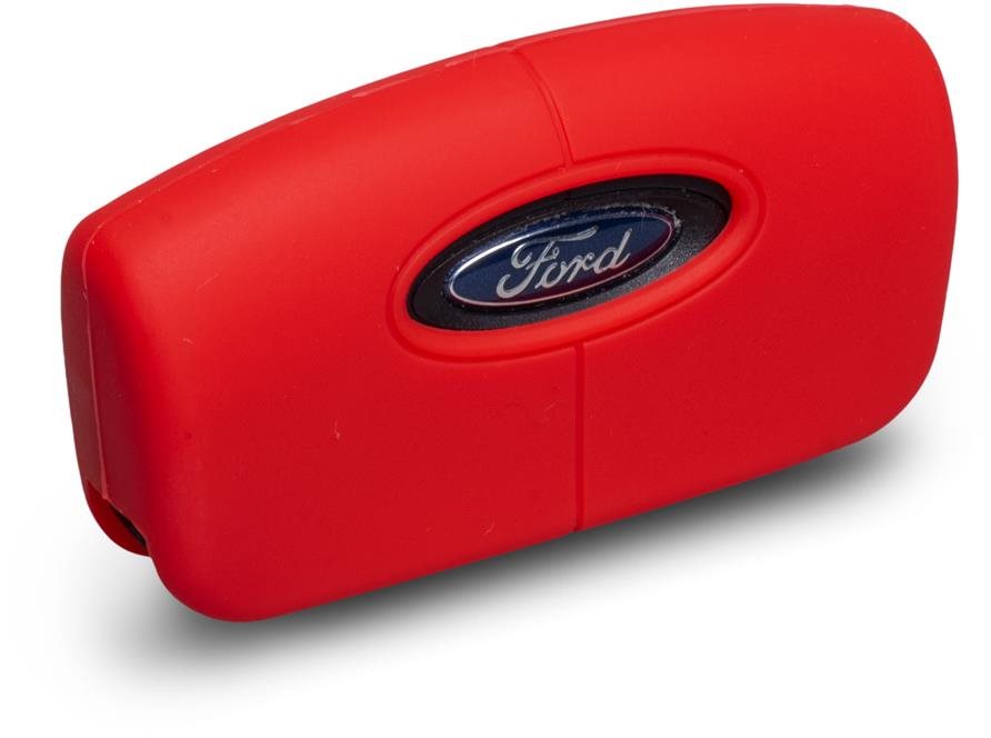 Ochranné silikónové puzdro na kľúč Ford pre zahnutý kľúč, červená farba