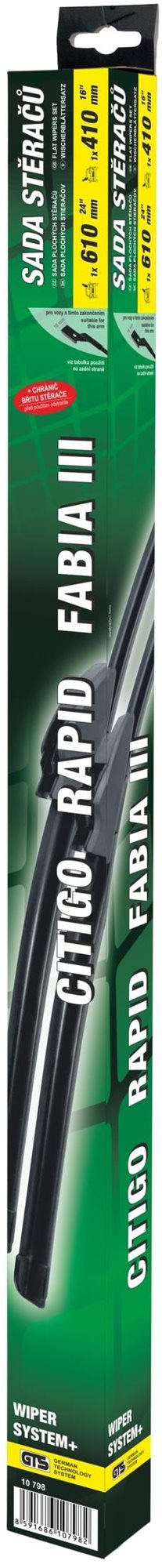 COMPASS Stierače FLAT SADA 610 + 410 mm GREEN FAB III/RAP/CIT