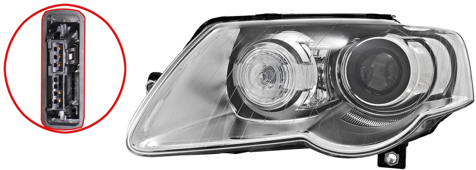 VALEO VW PASSAT 05- 7/07- pr. svetlo XENON D1S+H7 (pre typ jednotky 6G, AUTO.O.), L