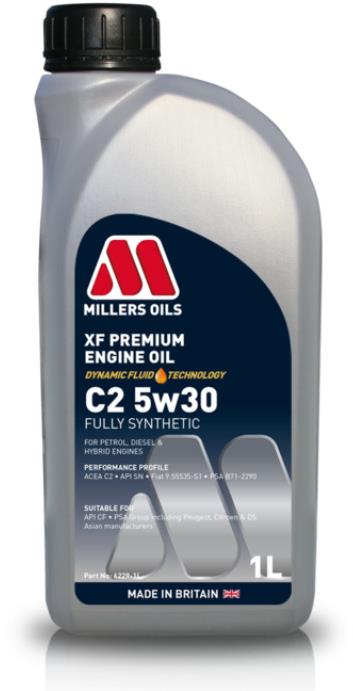 Millers Oils Plne syntetický motorový olej – XF Premium C2 5W-30 1 l