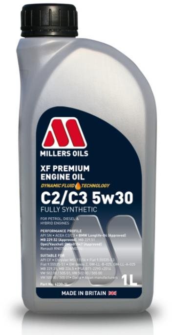 Millers Oils Úplne syntetický motorový olej – XF Premium C2/C3 5W-30 1 l