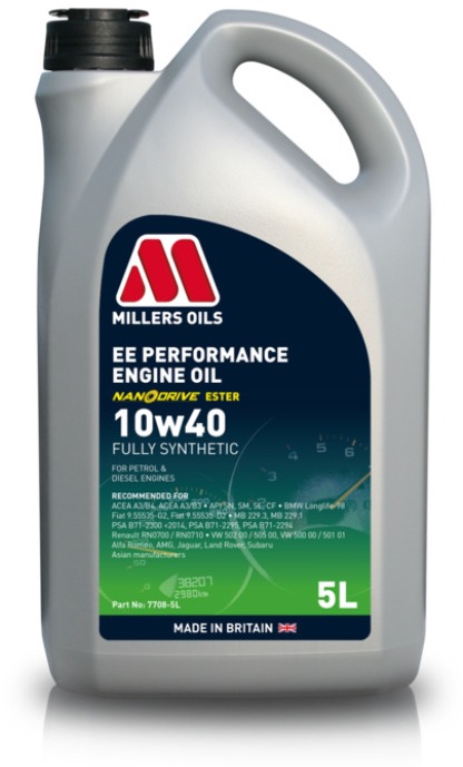 Millers Oils Plne syntetický motorový olej EE Performance 10W-40 5 l s technológiou NANODRIVE