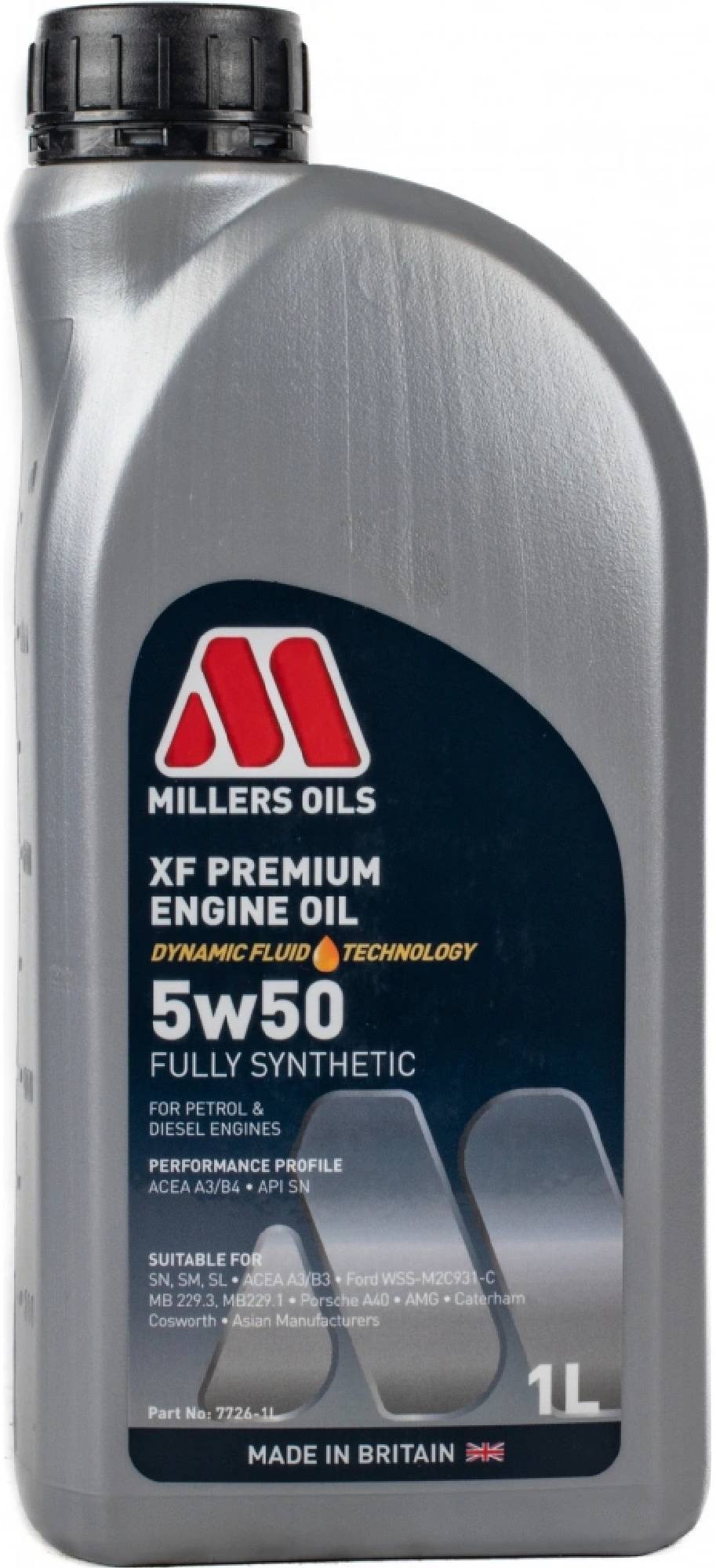 Millers Oils Plne syntetický motorový olej – XF LONGLIFE 5W-50 1 l
