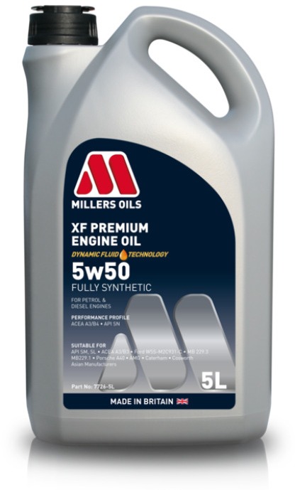 Millers Oils Plne syntetický motorový olej – XF LONGLIFE 5W-50 5 l