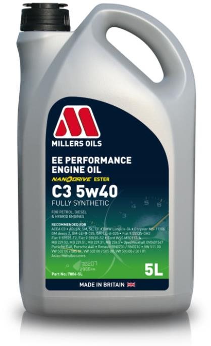 Millers Oils Plne syntetický motorový olej EE Performance C3 5W-40 5 l s technológiou NANODRIVE