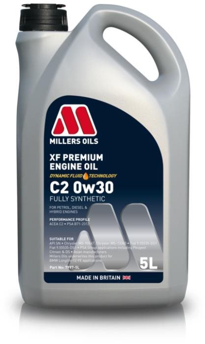 Millers Oils Úplne syntetický motorový olej – XF Premium C2 0w30 5 l