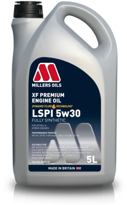 Millers Oils Plne syntetický motorový olej – XF Premium LSPI 5w30 5 l