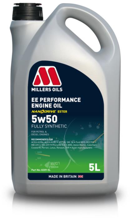 Millers Oils Plne syntetický motorový olej EE Performance 5W-50 5 l s technológiou NANODRIVE