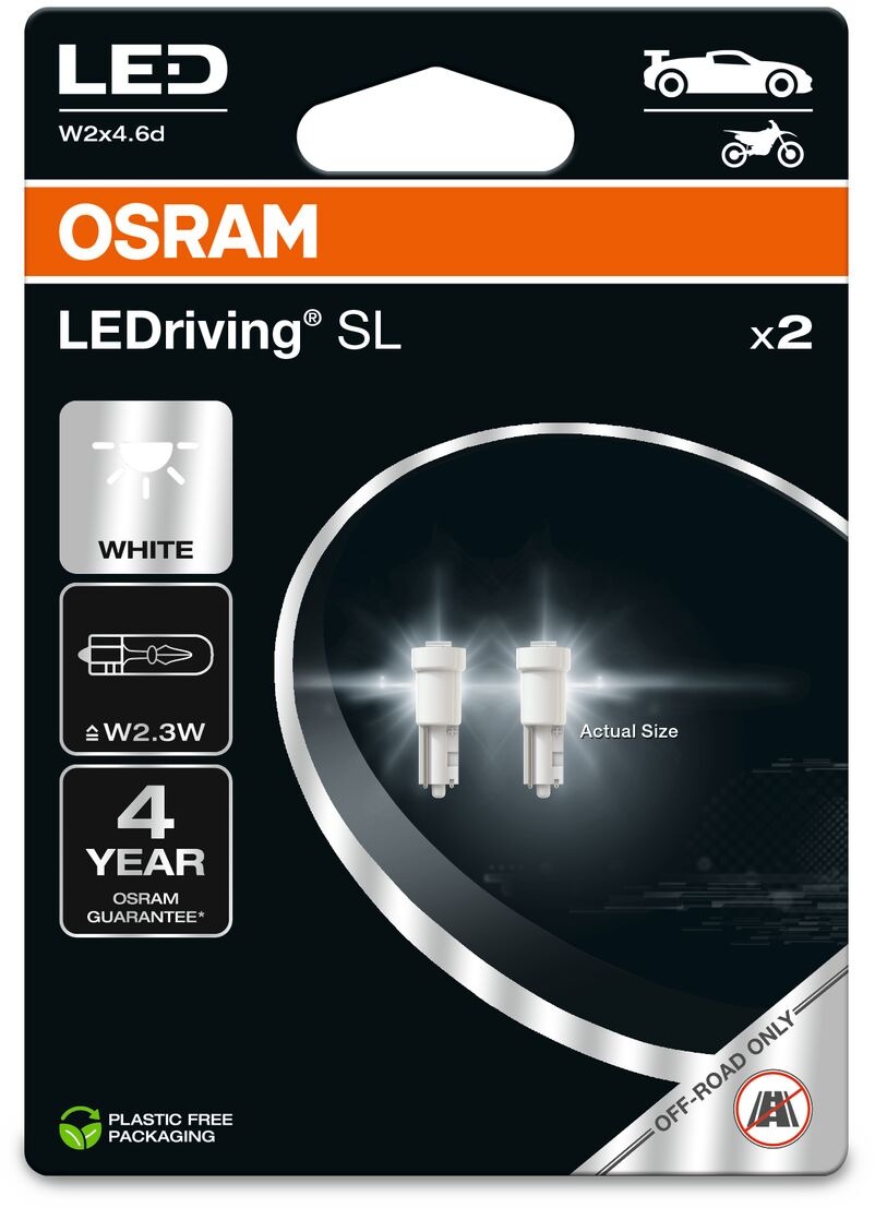 OSRAM LEDriving SL W2,3W, Studená biela 6000K, dva kusy v balení