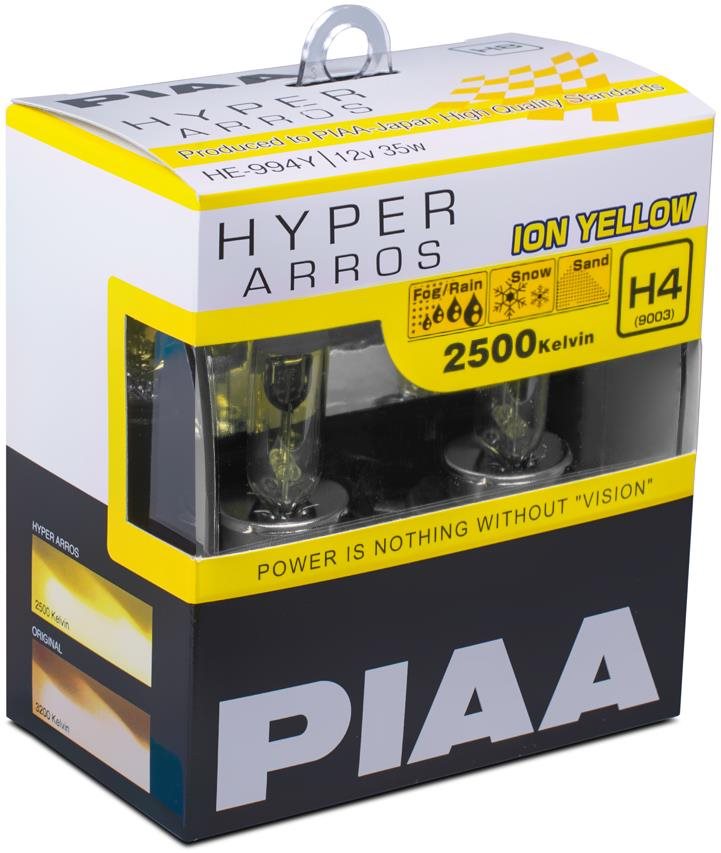 PIAA Hyper Arros Ion Yellow 2500K H4 – teplé žlté svetlo 2500 K na použitie v extrémnych podmienkach