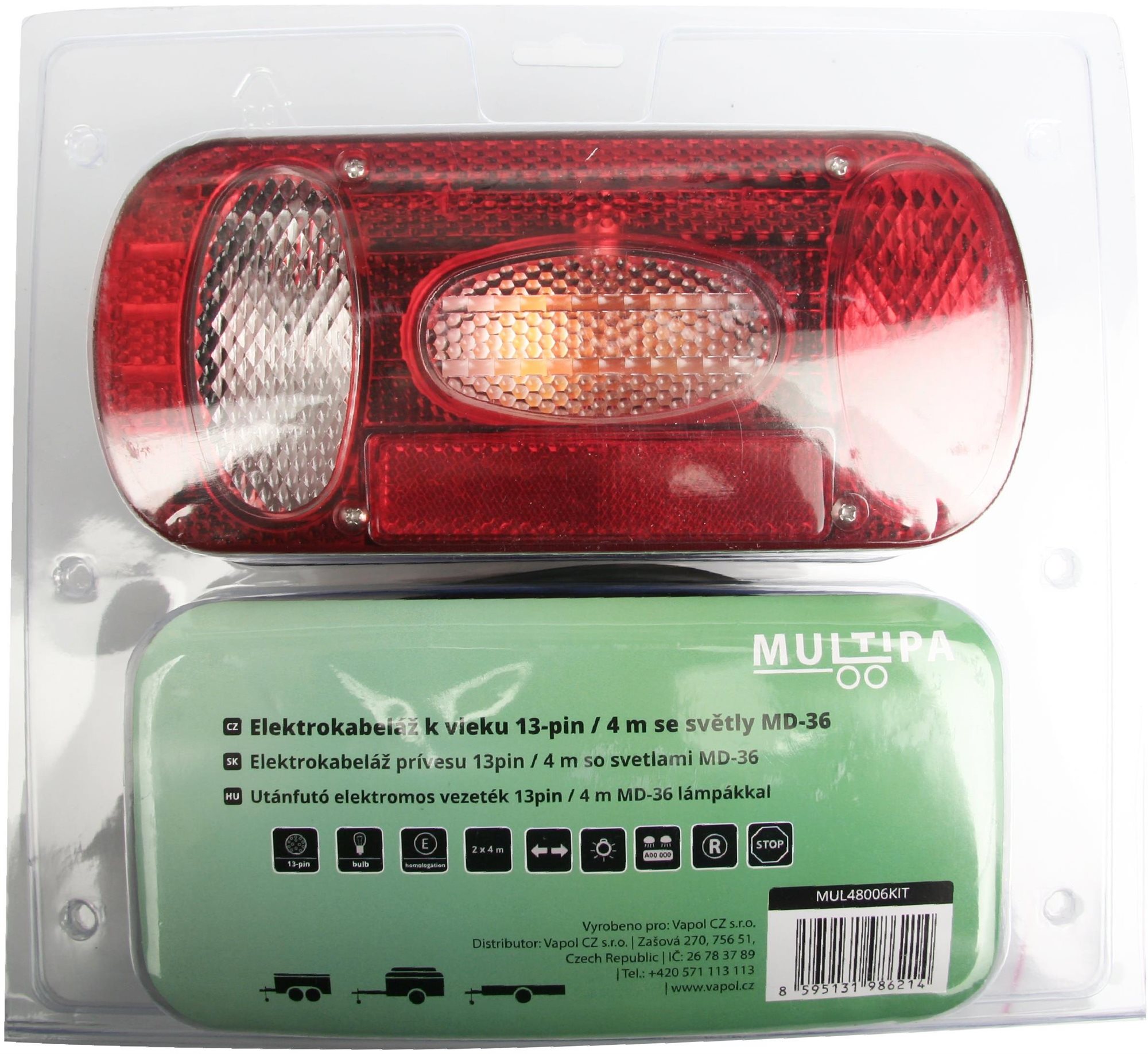 MULTIPA k vleku 13-pin/4 m so svetlami MD