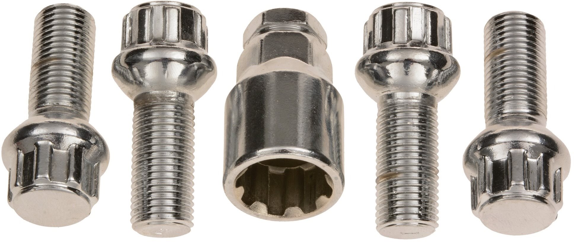 ACI Bezpečnostné skrutky na kolesá, závit M14 × 1,5, kužeľové sedlo, dlžka závitu 30 mm (sada 4 ks)