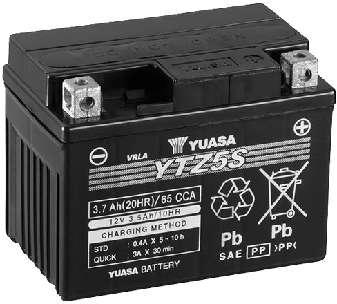 YUASA YTZ5S, 12 V, 3.7 Ah, 65 A, GEL