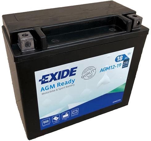 EXIDE BIKE AGM Ready 18 Ah, 12 V, AGM12-19 (YTX20L-BS)