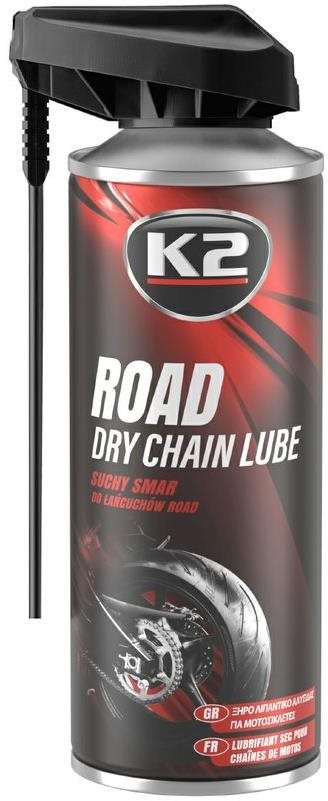K2 ROAD DRY CHAIN LUBE 400 ml – suché mazivo na reťaze motocyklov