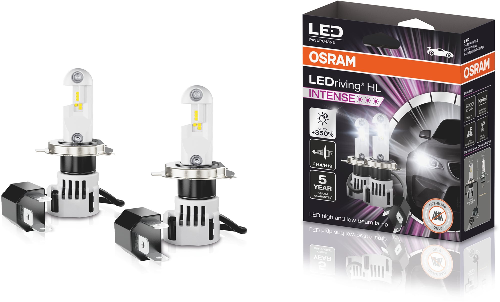 OSRAM LEDriving HL INTENSE +350% "H4/H19" 12V