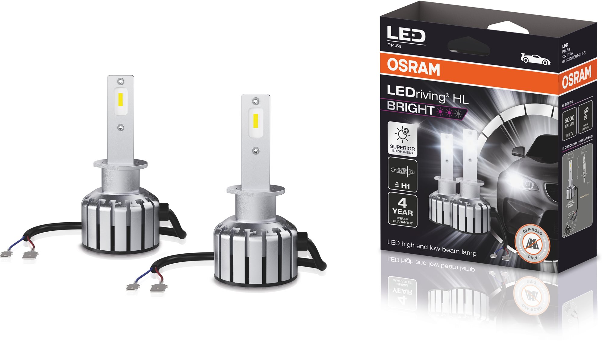 OSRAM LEDriving HL BRIGHT +300 % "H1" 12 V