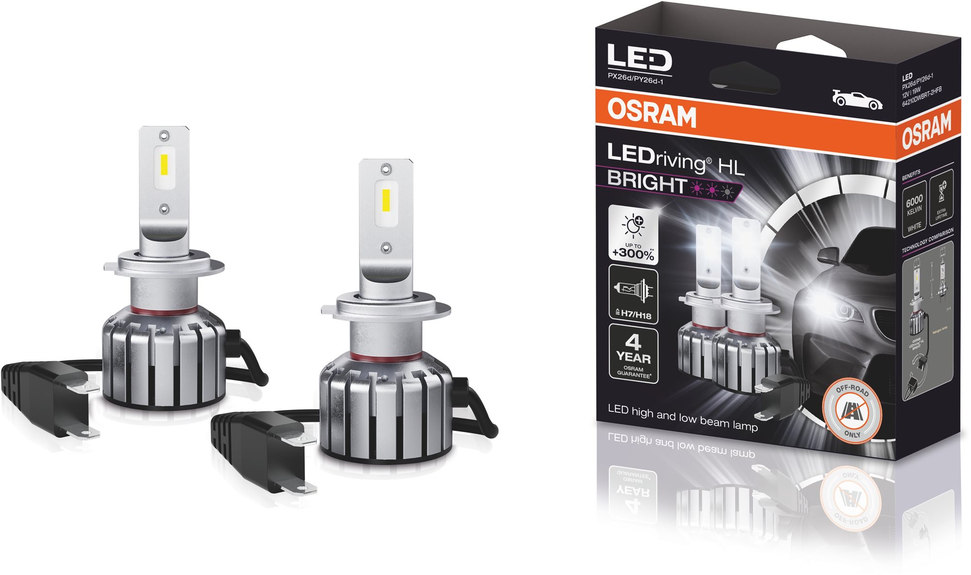 OSRAM LEDriving HL BRIGHT +300 % "H7/H18" 12 V