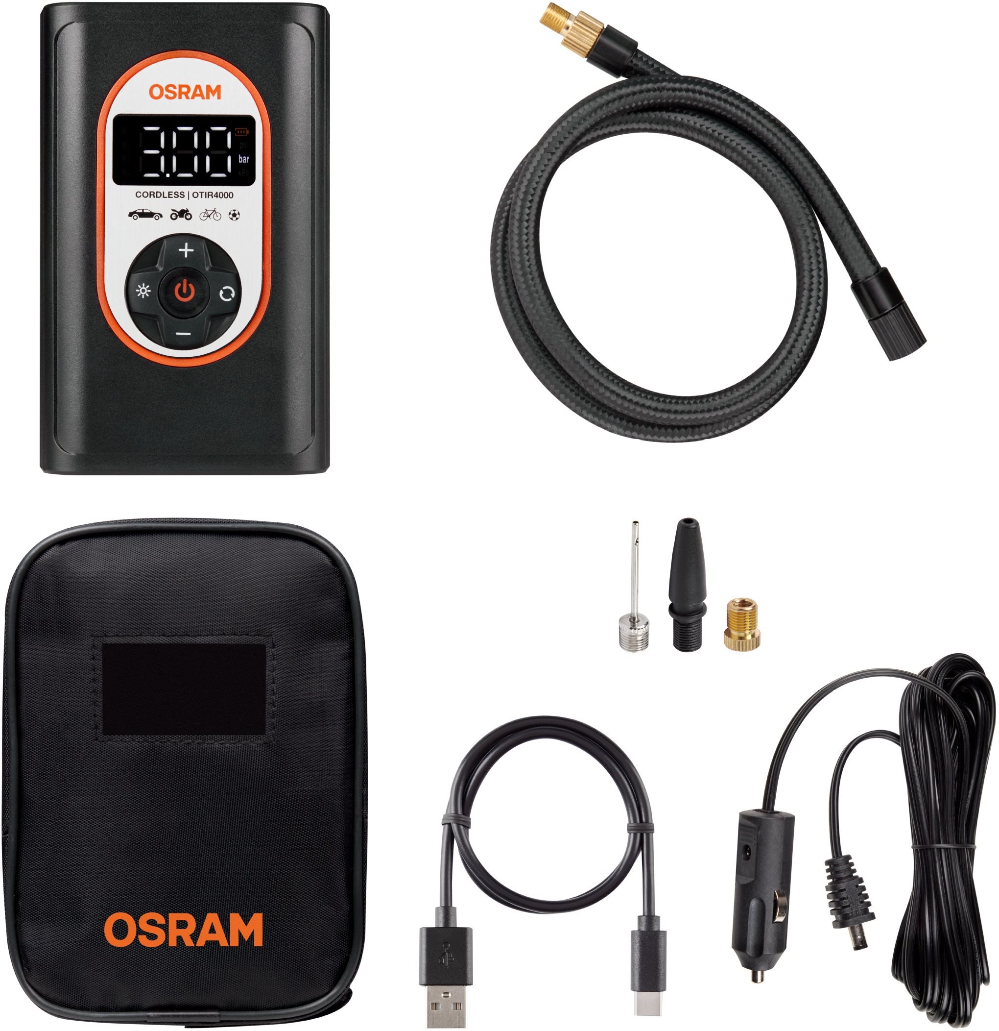 OSRAM digitálny akumulátorový kompresor TYREinflate 4000