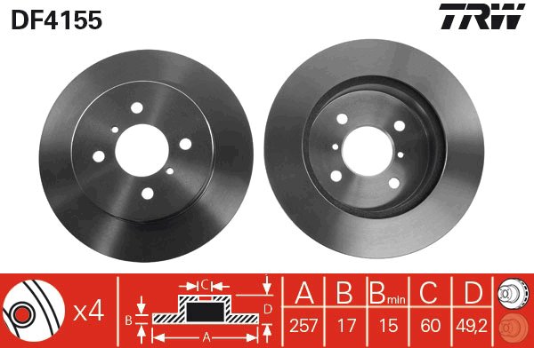 TRW Brzdový kotúč DF4155 sada 2 ks